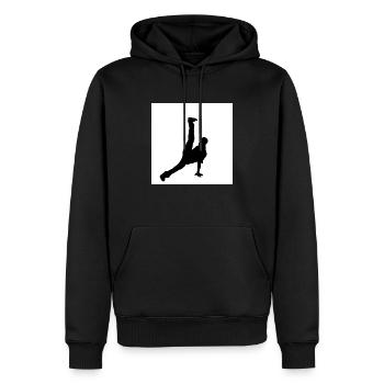Breakdance - Sweat à capuche Premium bio Homme - noir - Devant - Nico (187cm)