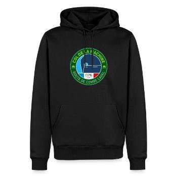 Col de la Machine | Route de Combe Laval | V1 - Männer Premium Bio Hoodie - Schwarz - Vorne - Nico (187cm)