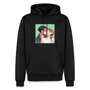 LGBT Queer kiss 🌈🌈 - Men’s Premium Organic Hoodie - black - Front - Nico (187cm)