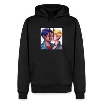 LGBT Queer kiss 🌈🌈 - Men’s Premium Organic Hoodie - black - Front - Nico (187cm)