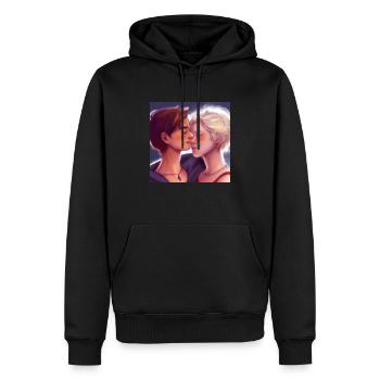 LGBT Queer kiss 🌈🌈 - Men’s Premium Organic Hoodie - black - Front - Nico (187cm)