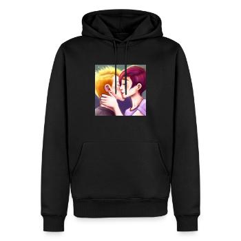 LGBT Queer kiss 🌈🌈 - Men’s Premium Organic Hoodie - black - Front - Nico (187cm)