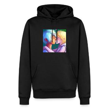 LGBT Queer kiss 🌈🌈 - Men’s Premium Organic Hoodie - black - Front - Nico (187cm)