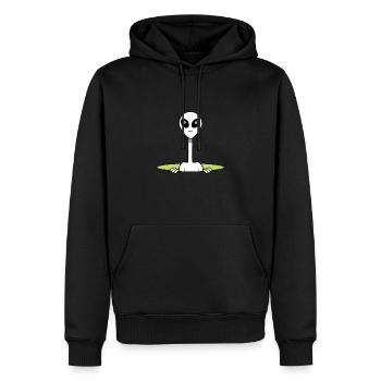 Alien de l’espace - Sweat à capuche Premium bio Homme - noir - Devant - Nico (187cm)
