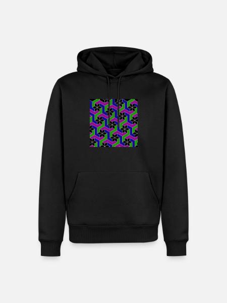 Geometrie2 - Männer Premium Bio Hoodie - Schwarz