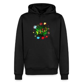 oui chante drôle pas de fille féminisme appliquer toujours - Sweat à capuche Premium bio Homme - noir - Devant - Nico (187cm)