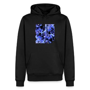 Jacinthe bleu - Sweat à capuche Premium bio Homme - noir - Devant - Nico (187cm)