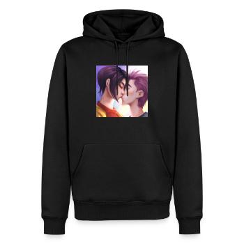 LGBT Queer kiss 🌈🌈 - Men’s Premium Organic Hoodie - black - Front - Nico (187cm)