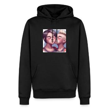 LGBT Queer kiss 🌈🌈 - Men’s Premium Organic Hoodie - black - Front - Nico (187cm)