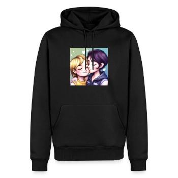 LGBT Queer kiss 🌈🌈 - Men’s Premium Organic Hoodie - black - Front - Nico (187cm)