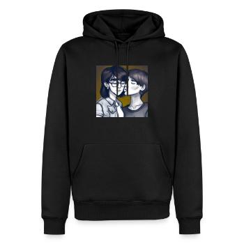 LGBT Queer kiss 🌈🌈 - Men’s Premium Organic Hoodie - black - Front - Nico (187cm)
