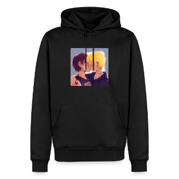 LGBT Queer kiss 🌈🌈 - Men’s Premium Organic Hoodie - black - Front - Nico (187cm)