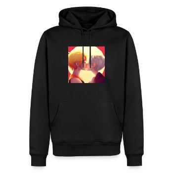 LGBT Queer kiss 🌈🌈 - Men’s Premium Organic Hoodie - black - Front - Nico (187cm)