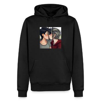 LGBT Queer kiss 🌈🌈 - Men’s Premium Organic Hoodie - black - Front - Nico (187cm)