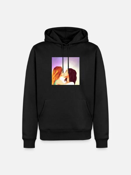 LGBT Queer Kuss 🌈🌈 - Männer Premium Bio Hoodie - Schwarz