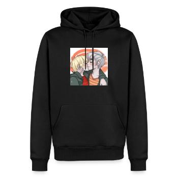 LGBT Queer kiss 🌈🌈 - Men’s Premium Organic Hoodie - black - Front - Nico (187cm)