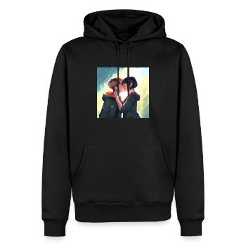 LGBT Queer kiss 🌈🌈 - Men’s Premium Organic Hoodie - black - Front - Nico (187cm)