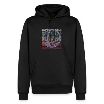 Basketball Retro - Männer Premium Bio Hoodie - Schwarz - Vorne - Nico (187cm)