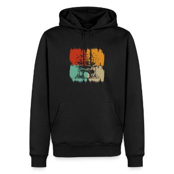 Schlagzeug Schlagzeuger Schlagzeug Schlagzeuger - Männer Premium Bio Hoodie - Schwarz - Vorne - Nico (187cm)