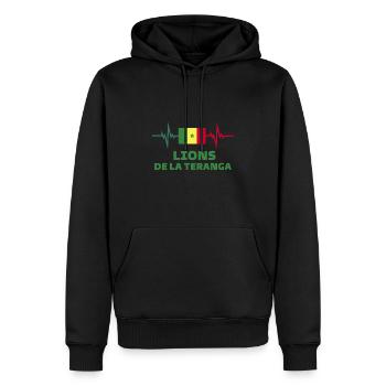 lion de teranga Football 2022 Sénégal - Sweat à capuche Premium bio Homme - noir - Devant - Nico (187cm)