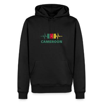 Kamerun Fußball 2022 Herzschlag Kamerun - Männer Premium Bio Hoodie - Schwarz - Vorne - Nico (187cm)