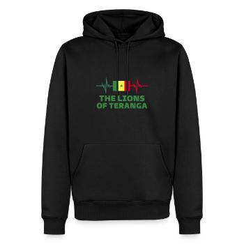 lion de teranga Football 2022 Sénégal - Sweat à capuche Premium bio Homme - noir - Devant - Nico (187cm)