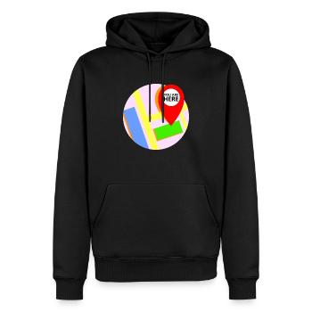 Karte Standort "you are here" - Männer Premium Bio Hoodie - Schwarz - Vorne - Nico (187cm)