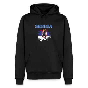 Serbien Fußball 2022 Fan Serbien Fußball - Männer Premium Bio Hoodie - Schwarz - Vorne - Nico (187cm)