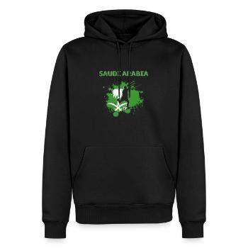 Arabie saoudite Football 2022 supporter Saoudien - Sweat à capuche Premium bio Homme - noir - Devant - Nico (187cm)