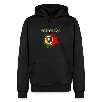 Portugal Football 2022 supporter de Portugal foot - Sweat à capuche Premium bio Homme - noir - Devant - Nico (187cm)