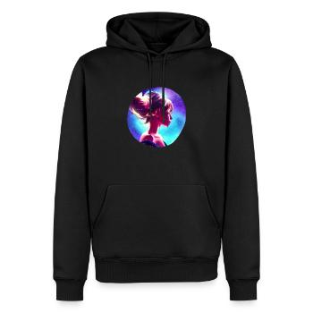 ANIME SPACE GIRL - Sweat à capuche Premium bio Homme - noir - Devant - Nico (187cm)