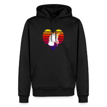 Unicorn - Men’s Premium Organic Hoodie - black - Front - Nico (187cm)