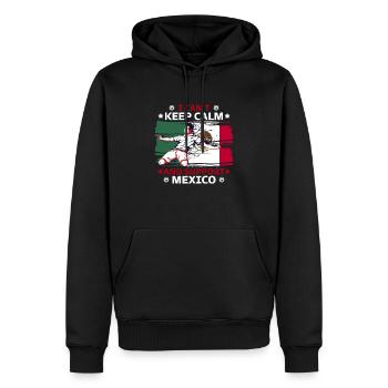 rester calme et soutenir le Mexique - Sweat à capuche Premium bio Homme - noir - Devant - Nico (187cm)