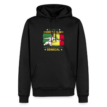 rester calme et soutenir le Sénégal - Sweat à capuche Premium bio Homme - noir - Devant - Nico (187cm)