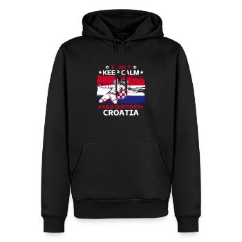 rester calme et soutenir la croatie - Sweat à capuche Premium bio Homme - noir - Devant - Nico (187cm)