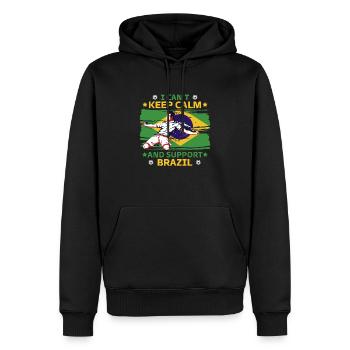 rester calme et soutenir le Brésil - Sweat à capuche Premium bio Homme - noir - Devant - Nico (187cm)