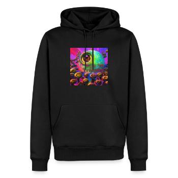 Auge M Trippin •04 - Männer Premium Bio Hoodie - Schwarz - Vorne - Nico (187cm)