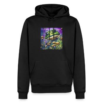 Kambo Reise •01 - Männer Premium Bio Hoodie - Schwarz - Vorne - Nico (187cm)