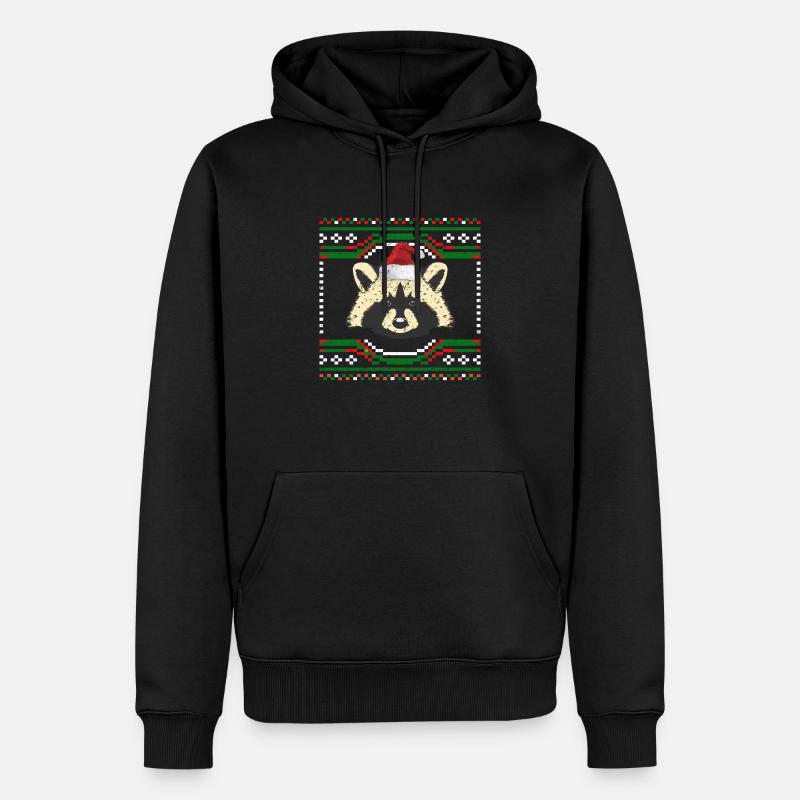 Trash Panda Ugly Sweater - Männer Premium Bio Hoodie - Schwarz