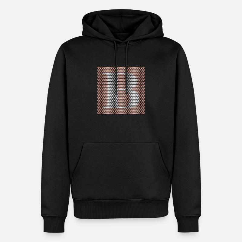 Garn Serif Letter B Weiß - Männer Premium Bio Hoodie - Schwarz