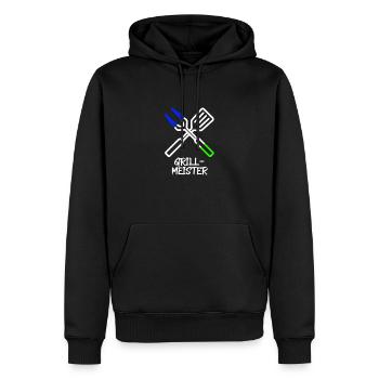 Grillmeister Besteck (Blau-Grün) - Männer Premium Bio Hoodie - Schwarz - Vorne - Nico (187cm)