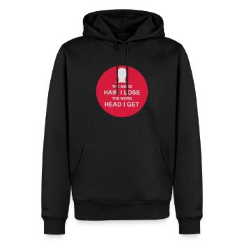 J’ai plus de tête - Sweat à capuche Premium bio Homme - noir - Devant - Nico (187cm)