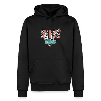 Vibrations de course - Sweat à capuche Premium bio Homme - noir - Devant - Nico (187cm)