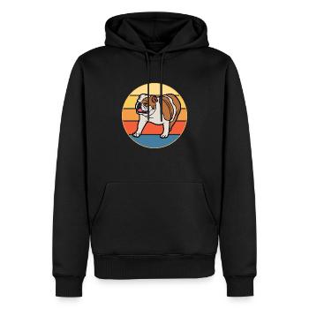 Bulldog Dog Breed Vintage Retro Sunset - Sweat à capuche Premium bio Homme - noir - Devant - Nico (187cm)