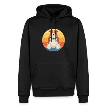 Bulldog Dog Breed Vintage Retro Sunset - Sweat à capuche Premium bio Homme - noir - Devant - Nico (187cm)