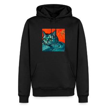 Katze gemalt von Van Gogh - Männer Premium Bio Hoodie - Schwarz - Vorne - Nico (187cm)