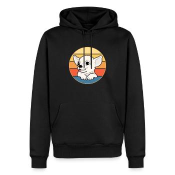 Mignon Chihuahua Dog Breed Vintage Retro Sunset - Sweat à capuche Premium bio Homme - noir - Devant - Nico (187cm)