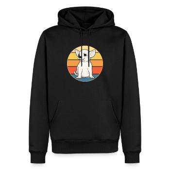 Mignon Chihuahua Dog Breed Vintage Retro Sunset - Sweat à capuche Premium bio Homme - noir - Devant - Nico (187cm)