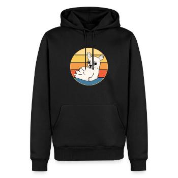 Mignon Chihuahua Dog Breed Vintage Retro Sunset - Sweat à capuche Premium bio Homme - noir - Devant - Nico (187cm)