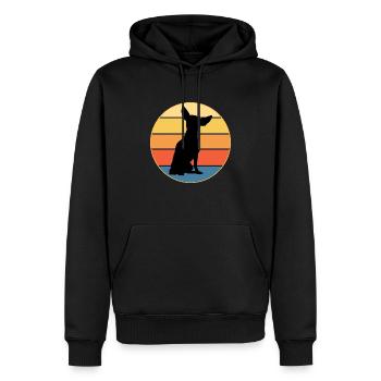 Mignon Chihuahua Dog Breed Vintage Retro Sunset - Sweat à capuche Premium bio Homme - noir - Devant - Nico (187cm)